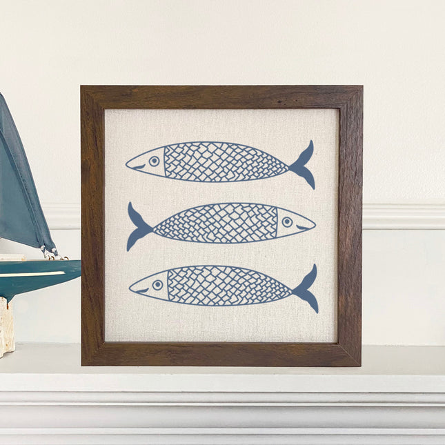 Hand Drawn Sardines - Framed Sign