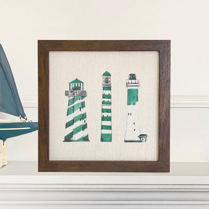 Green Lighthouses - Framed Sign