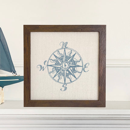 Hand Drawn Compass - Framed Sign
