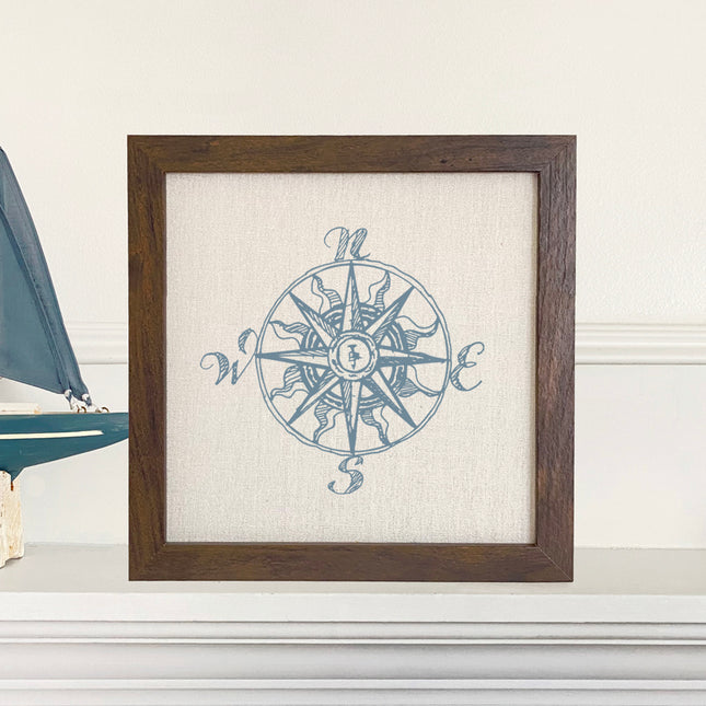 Hand Drawn Compass - Framed Sign