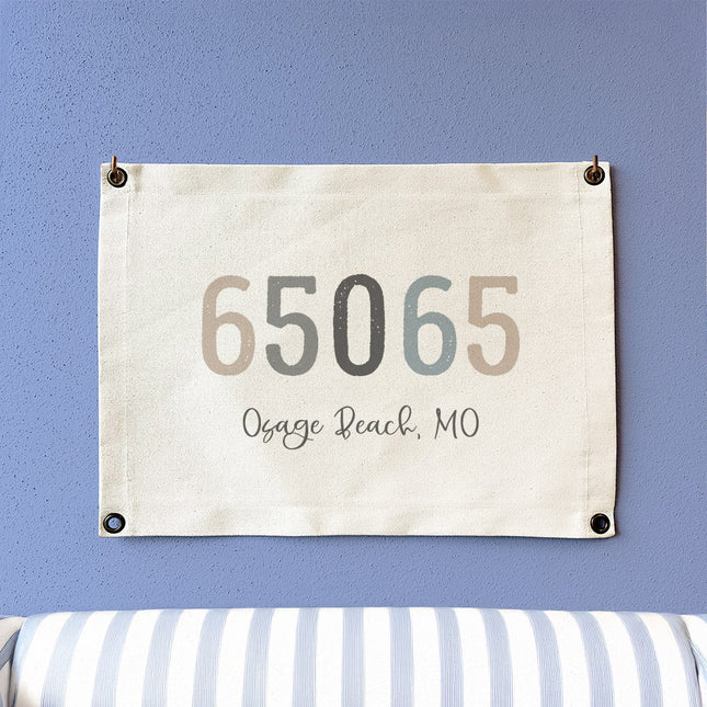 Zip Code City/State - Custom Canvas Wall Hanging