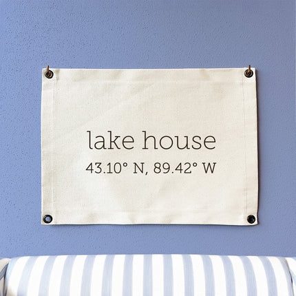 Lake House Coordinates - Custom Wall Hanging
