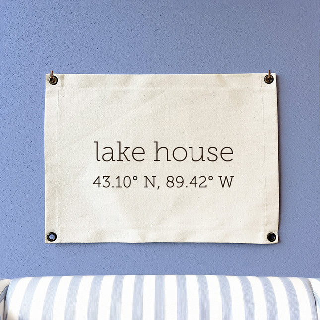 Lake House Coordinates - Custom Wall Hanging