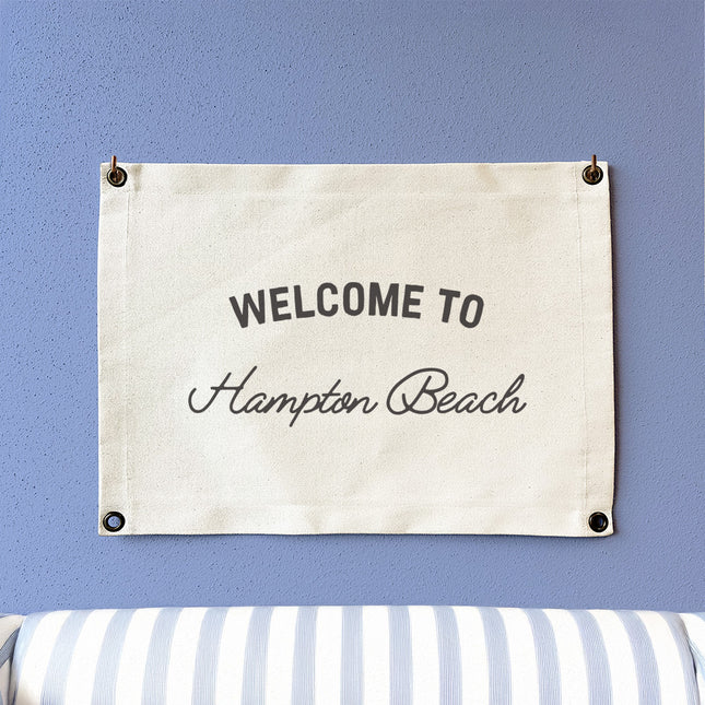 Welcome to Custom Beach - Canvas Wall Hanging