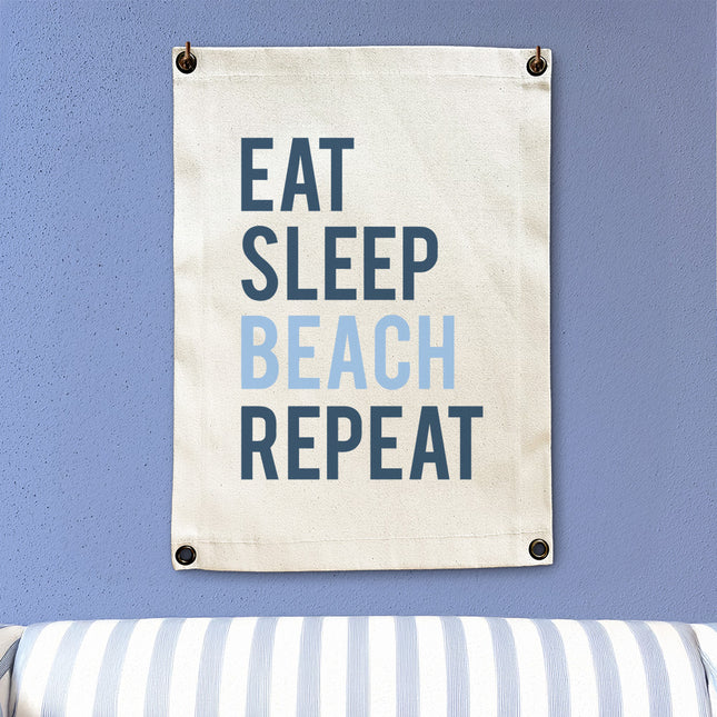 Eat, Sleep, Beach, Repeat - Canvas Wall Hanging