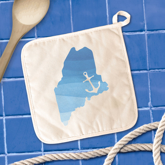 Watercolor State with Anchor - Custom Cotton Pot Holder