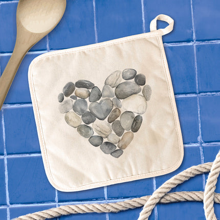 Pebble Heart - Valentine's Day Cotton Pot Holder