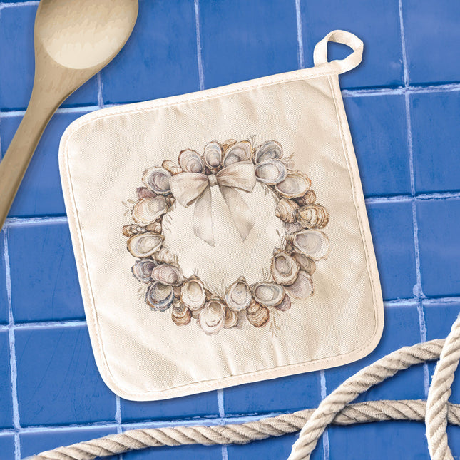 Oyster Wreath - Christmas Customizable Cotton Pot Holder