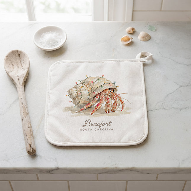 Hermit Crab with Christmas Lights - Custom Cotton Pot Holder