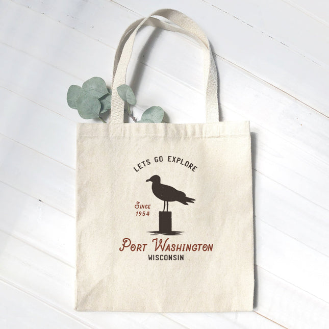 Let's Go Explore w/ City and State - Custom Canvas Tote Bag