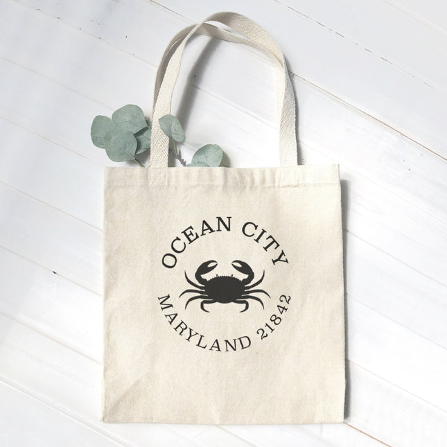 Crab w/ City and State - Custom Canvas Tote Bag