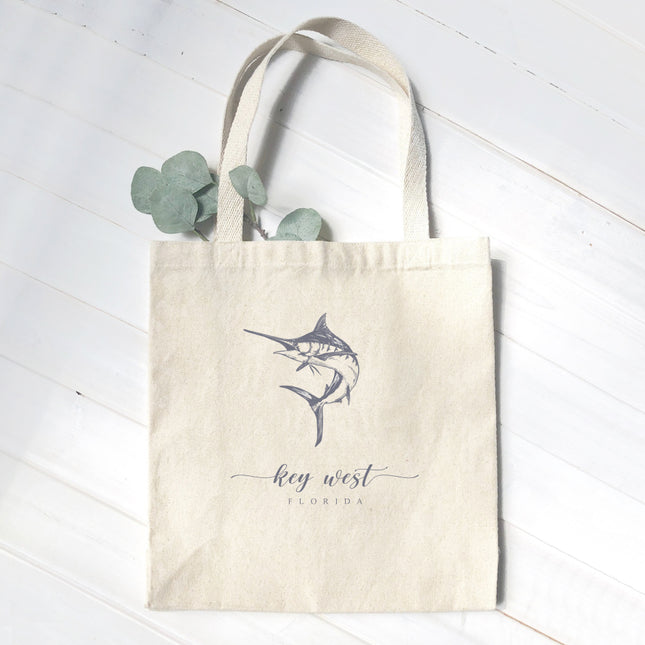 Marlin w/ City, State - Custom Canvas Tote Bag