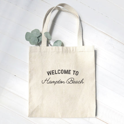 Welcome to Beach - Custom Canvas Tote Bag
