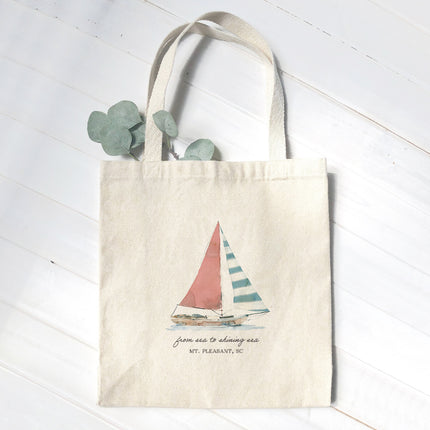 Sailing Serenity - Custom Canvas Tote Bag