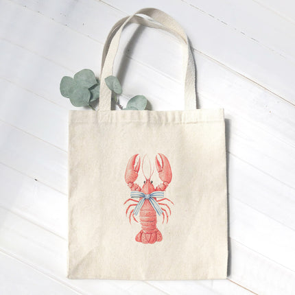 Bow-Tied Lobster - Customizable Canvas Tote Bag