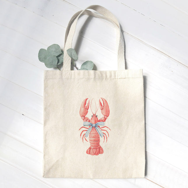 Bow-Tied Lobster - Customizable Canvas Tote Bag