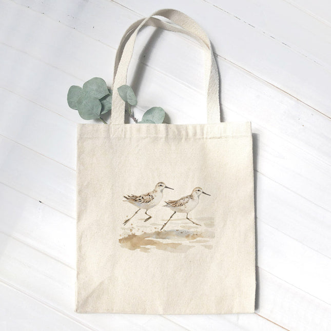 Watercolor Sandpipers - Canvas Tote Bag