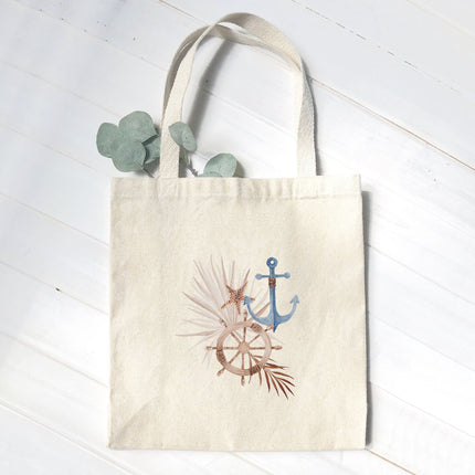 Ship Wheel Anchor - Canvas Tote Bag