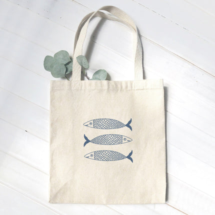 Hand Drawn Sardines - Canvas Tote Bag