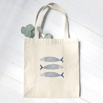 Hand Drawn Sardines - Canvas Tote Bag