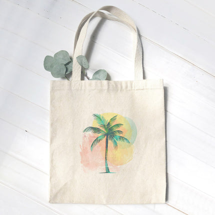 Colorful Palm Tree - Canvas Tote Bag