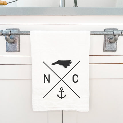 State Abbreviation (Anchor) - Custom Cotton Tea Towel