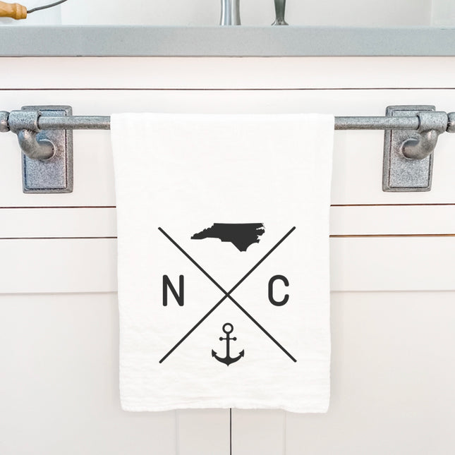 State Abbreviation (Anchor) - Custom Cotton Tea Towel
