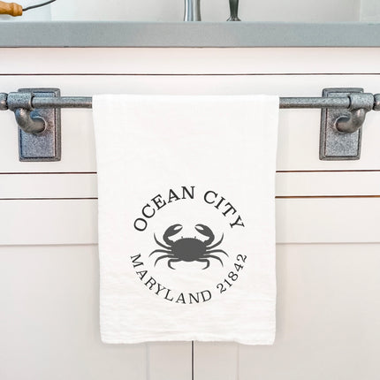 Crab w/ City and State - Custom Cotton Tea Towel