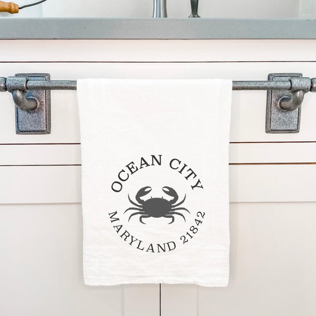 Crab w/ City and State - Custom Cotton Tea Towel