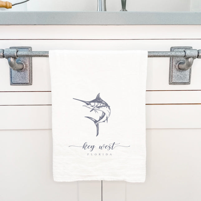 Marlin w/ City, State - Custom Cotton Tea Towel