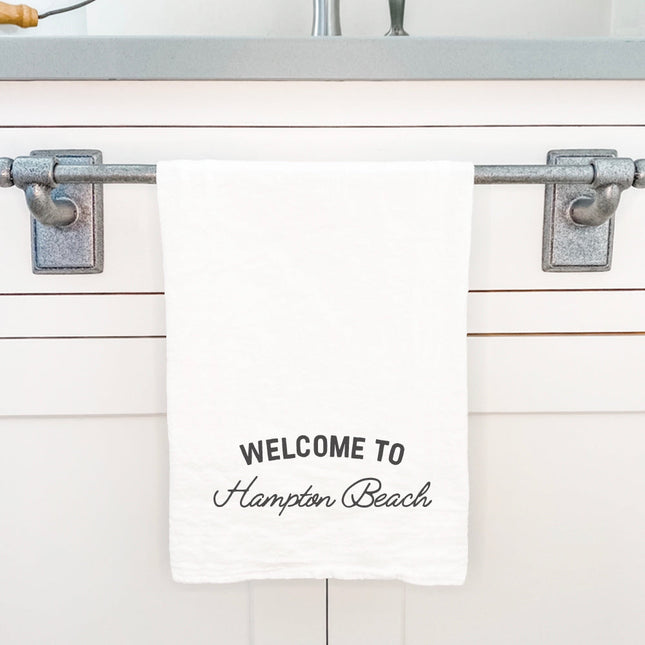 Welcome to Beach - Custom Cotton Tea Towel