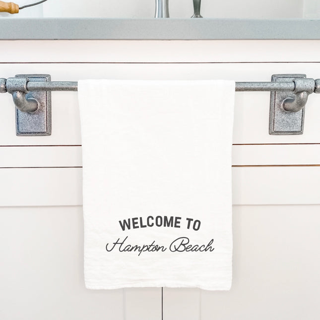 Welcome to Beach - Custom Cotton Tea Towel