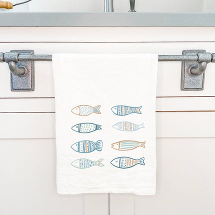 Hand Drawn Fish - Cotton Tea Towel