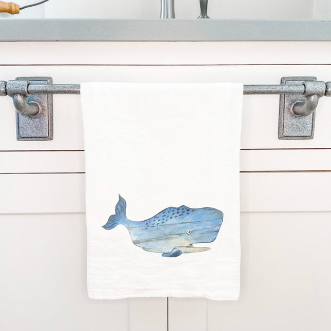 Coastal Wood Whale - Customizable Cotton Tea Towel