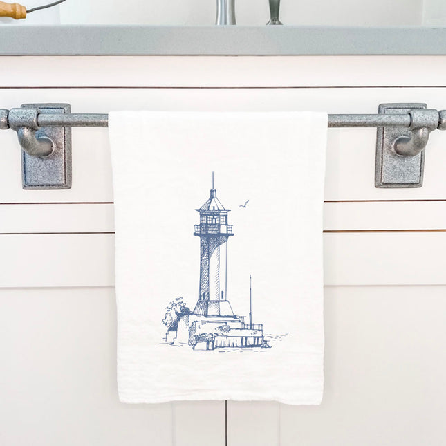 Sketched Lighthouse (Angular) - Cotton Tea Towel