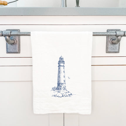 Sketched Lighthouse (Round) - Cotton Tea Towel