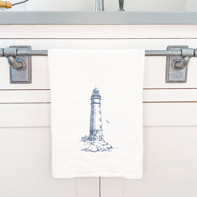 Sketched Lighthouse (Round) - Cotton Tea Towel