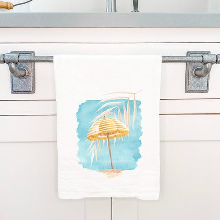 Yellow Umbrella - Cotton Tea Towel