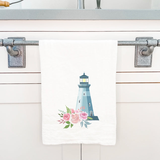 Floral Lighthouse - Cotton Tea Towel