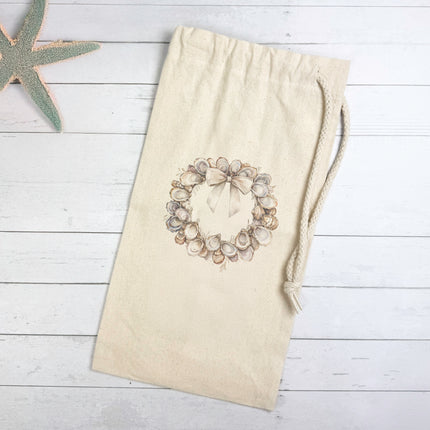 Oyster Wreath - Christmas Customizable Canvas Wine Bag