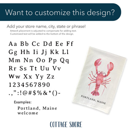 Bow-Tied Lobster - Customizable Canvas Tote Bag