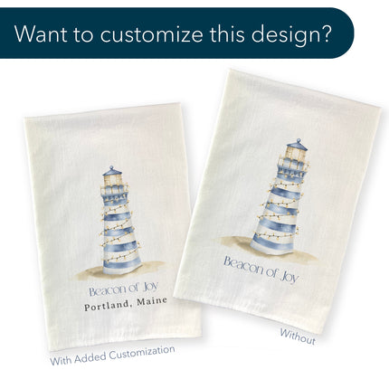 The Merry Lighthouse - Winter Customizable Canvas Wine Bag