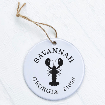 Lobster w/ City and State - Custom Ornament