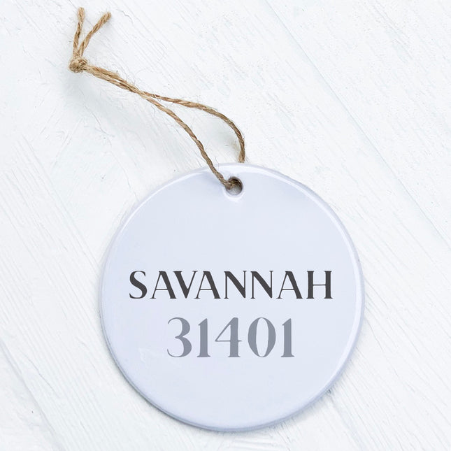Classic Serif w/ City, Zip - Custom Ornament