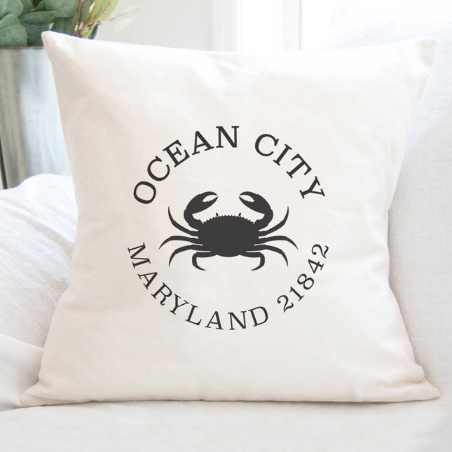 Crab w/ City and State - Custom Square Canvas Pillow