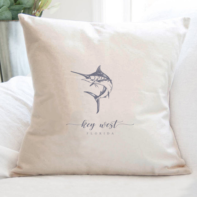 Marlin w/ City, State - Custom Square Canvas Pillow