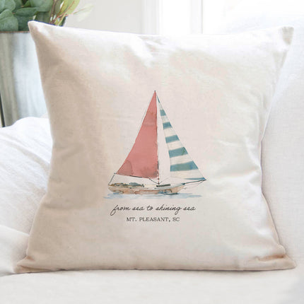 Sailing Serenity - Custom Square Canvas Pillow