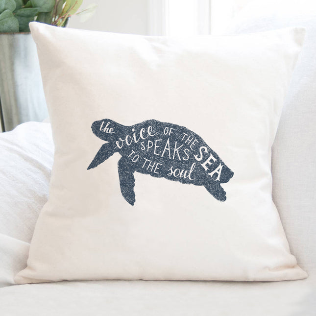 The Voice of the Sea (Turtle) - Square Canvas Pillow