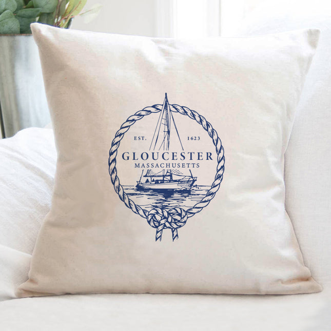 Nautical Rope Framed Sailbot - Custom Square Canvas Pillow