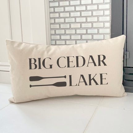 Lake and Paddles - Custom Rectangular Canvas Pillow